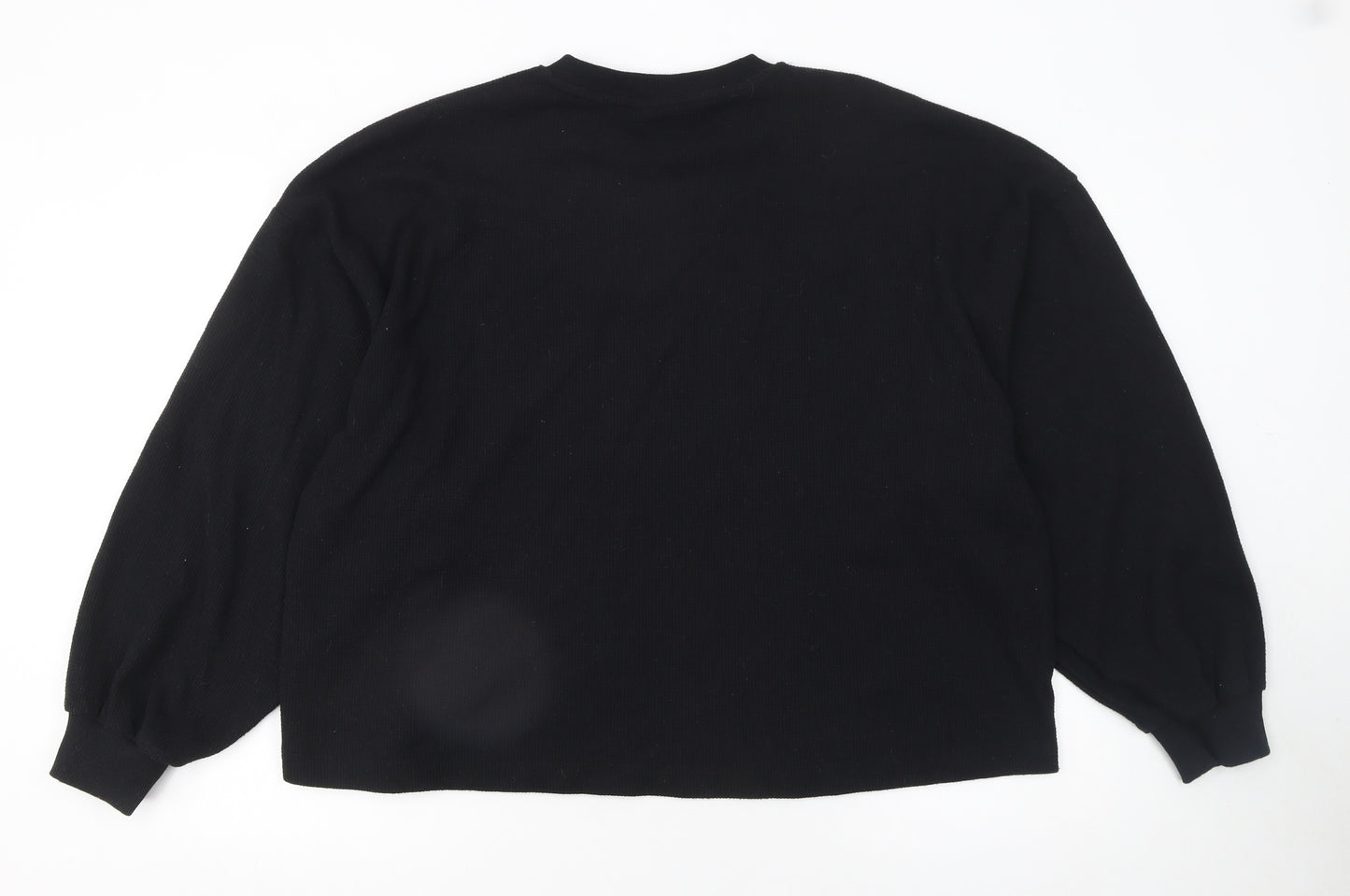 ASOS DESIGN Women's Black Crew Neck Long Sleeve Pullover Jumper Size M