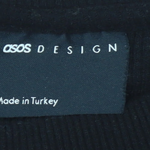 ASOS DESIGN Women's Black Crew Neck Long Sleeve Pullover Jumper Size M