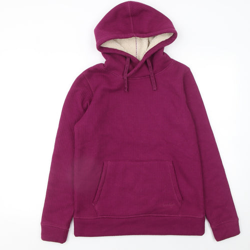 Weird Fish Womens Purple Pullover Hoodie Size 10 Sherpa Lined