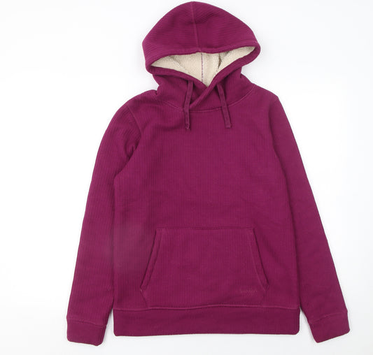 Weird Fish Womens Purple Pullover Hoodie Size 10 Sherpa Lined