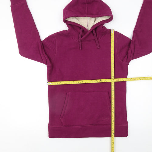 Weird Fish Womens Purple Pullover Hoodie Size 10 Sherpa Lined