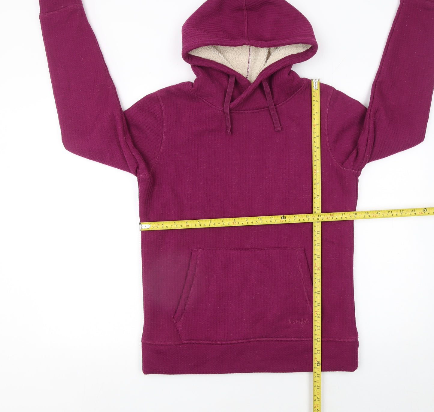 Weird Fish Womens Purple Pullover Hoodie Size 10 Sherpa Lined