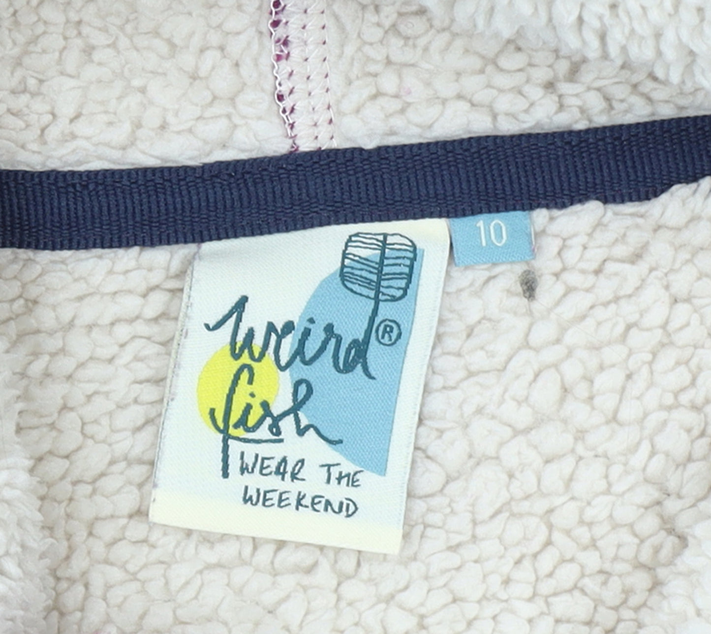 Weird Fish Womens Purple Pullover Hoodie Size 10 Sherpa Lined