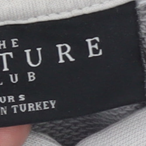 The Couture Club Women's Grey Hooded Pullover Sweatshirt Size S