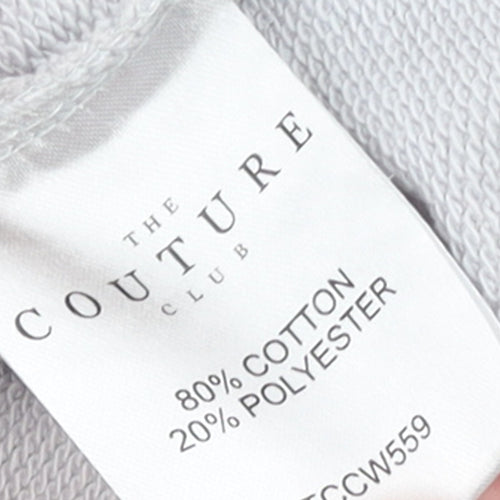 The Couture Club Women's Grey Hooded Pullover Sweatshirt Size S
