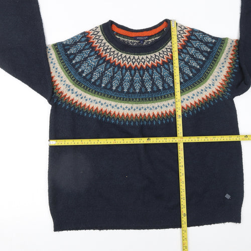 Weird Fish Women Blue Fair Isle Knit Jumper Size 18 Pullover