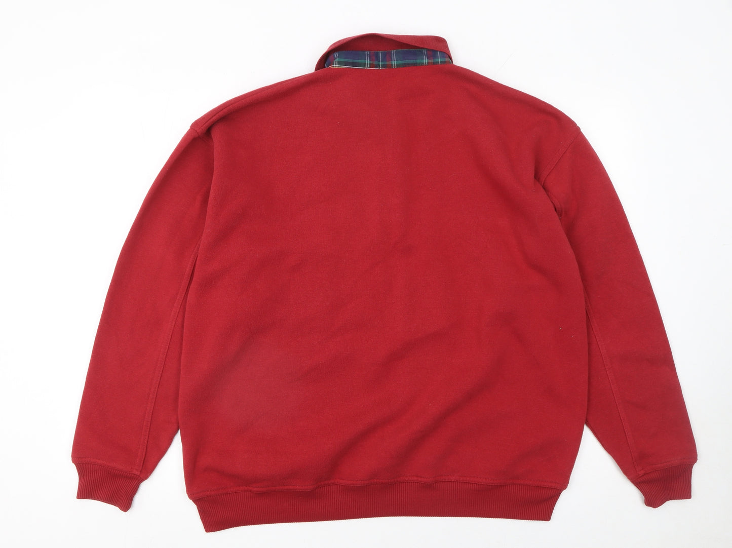 C&A Men's Red XL Long Sleeve Collared Polo Sweatshirt