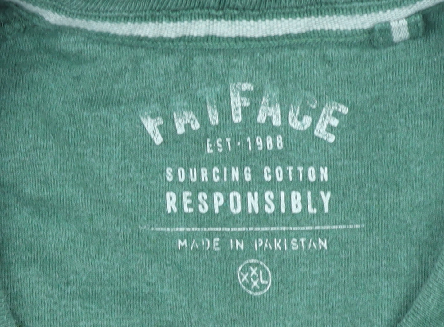 FatFace Men's Green & Navy Stripe Crew Neck Sweatshirt XXL Cotton Blend