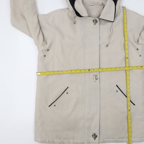 Klassik Womens Beige Hooded Parka Coat Size 20 with Zip & Toggle Fastening