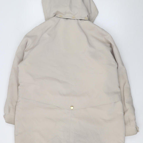 Klassik Womens Beige Hooded Parka Coat Size 20 with Zip & Toggle Fastening