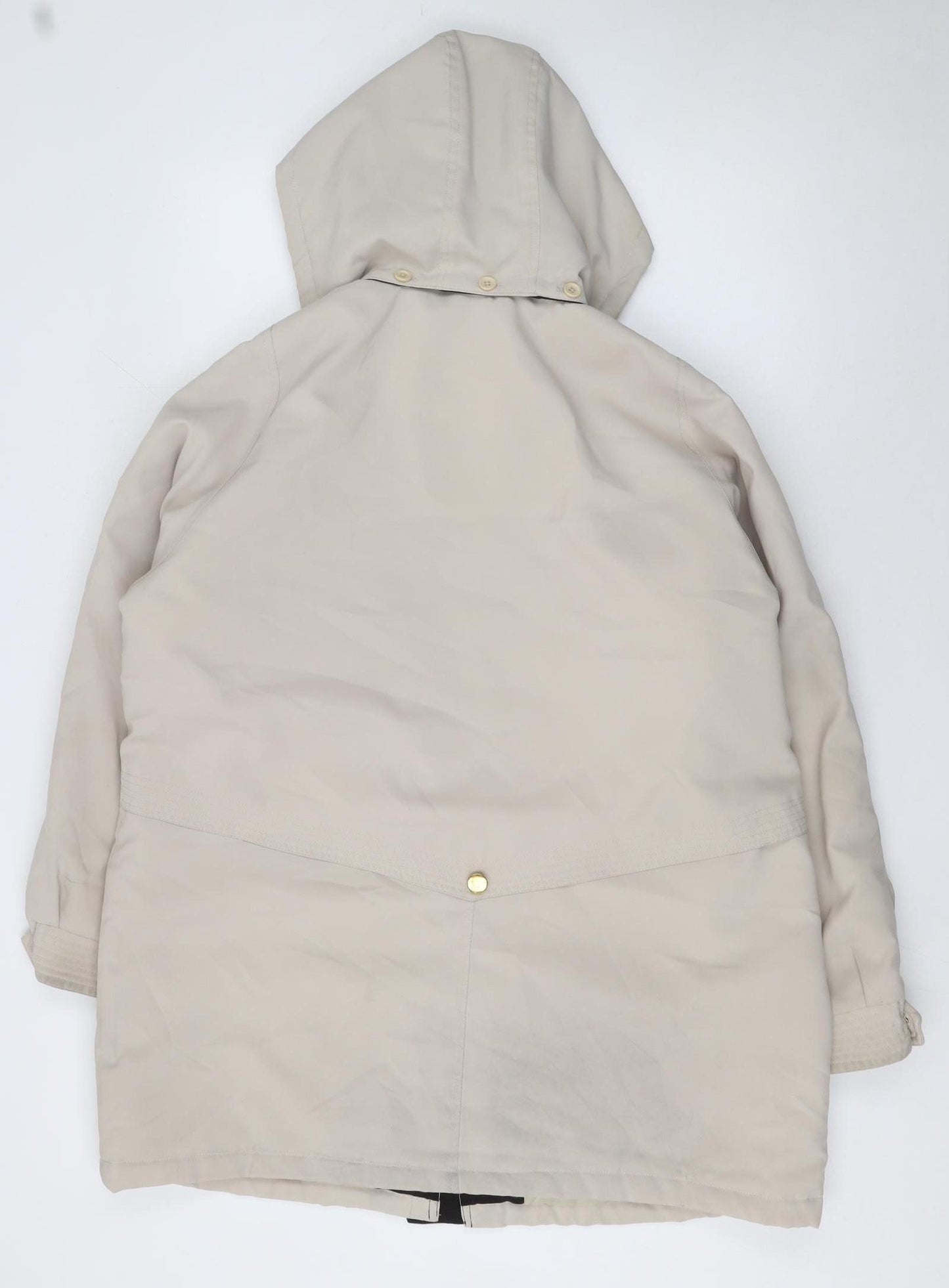 Klassik Womens Beige Hooded Parka Coat Size 20 with Zip & Toggle Fastening
