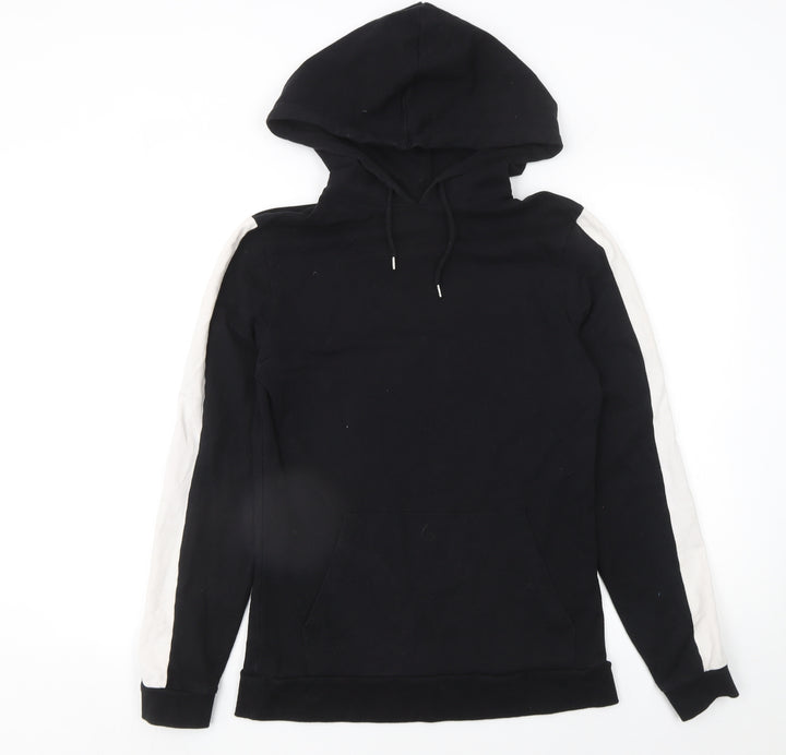 ASOS Womens Black & White Pullover Hoodie Cotton Blend Size M