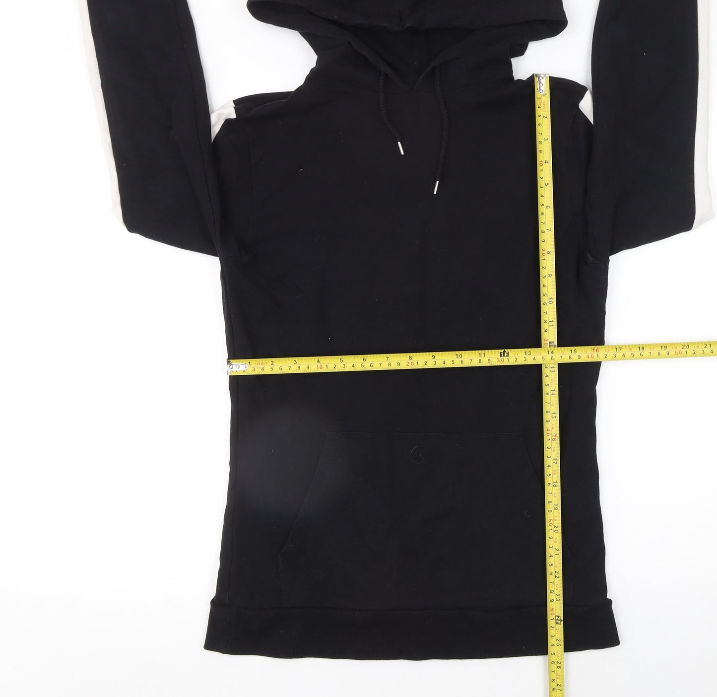 ASOS Womens Black & White Pullover Hoodie Cotton Blend Size M