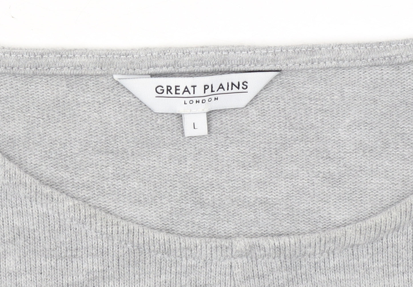 Great Plains Women Grey Knit Shift Dress Size L Long Sleeve Casual