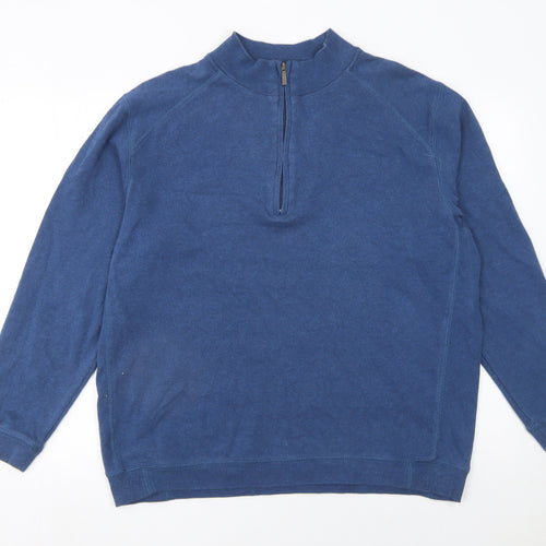 Kirkland Signature Men's Blue XL Cotton 1/2 Zip Sweatshirt