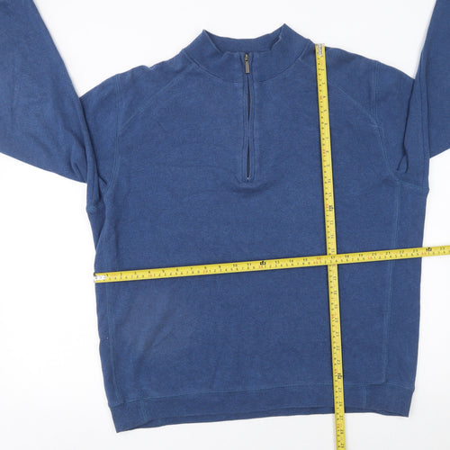Kirkland Signature Men's Blue XL Cotton 1/2 Zip Sweatshirt