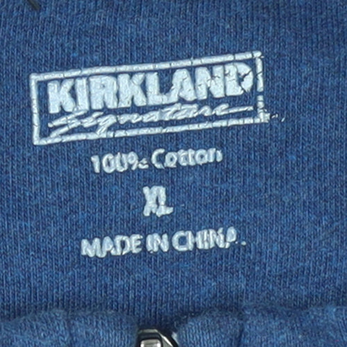 Kirkland Signature Men's Blue XL Cotton 1/2 Zip Sweatshirt