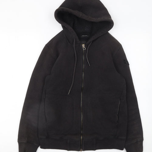 Diesel Men's Black Full Zip Hooded Hoodie Size S Cotton Blend