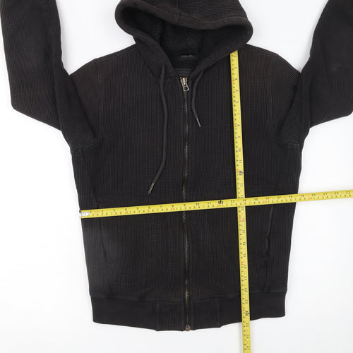 Diesel Men's Black Full Zip Hooded Hoodie Size S Cotton Blend