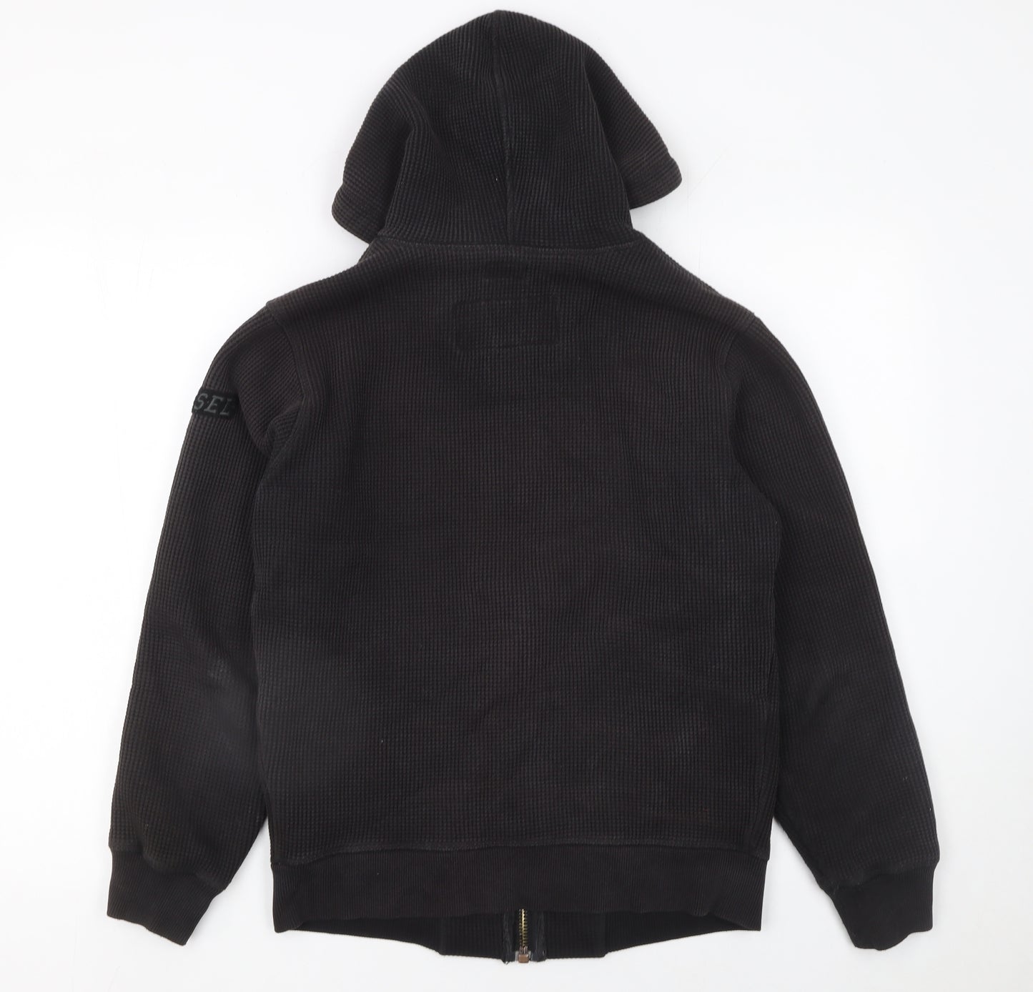Diesel Men's Black Full Zip Hooded Hoodie Size S Cotton Blend