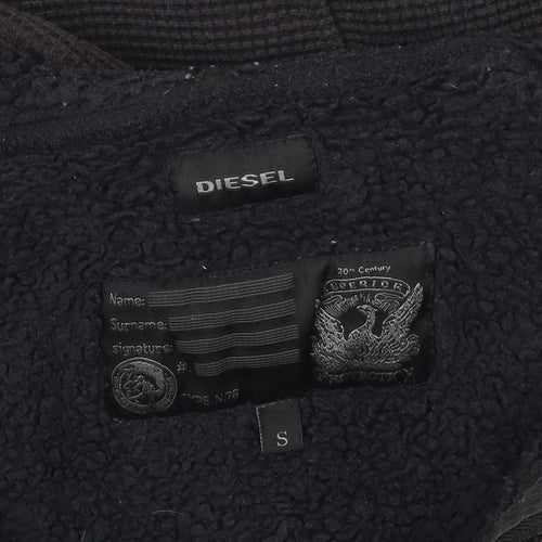 Diesel Men's Black Full Zip Hooded Hoodie Size S Cotton Blend