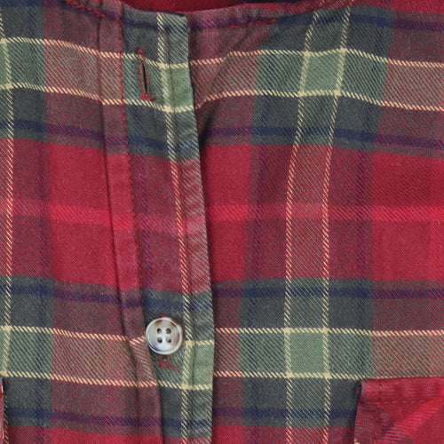 Topshop Women's Red Check Hooded Flannel Jacket Size 8