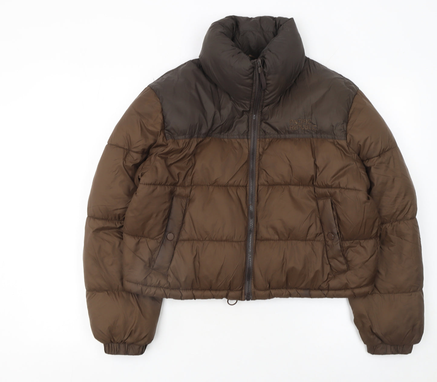 Pull&Bear Teens Brown Cropped Puffer Jacket Size 8