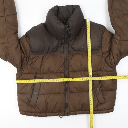 Pull&Bear Teens Brown Cropped Puffer Jacket Size 8