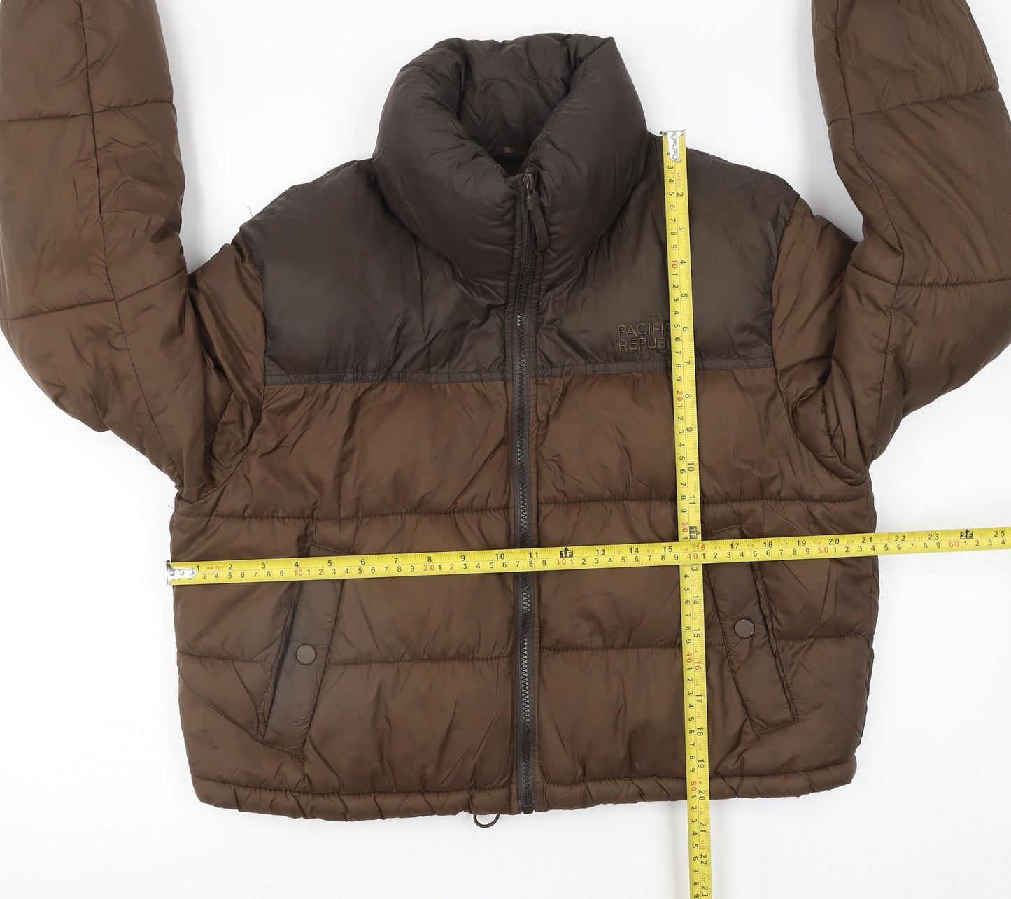 Pull&Bear Teens Brown Cropped Puffer Jacket Size 8