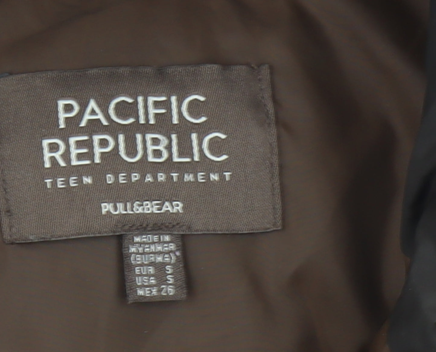 Pull&Bear Teens Brown Cropped Puffer Jacket Size 8