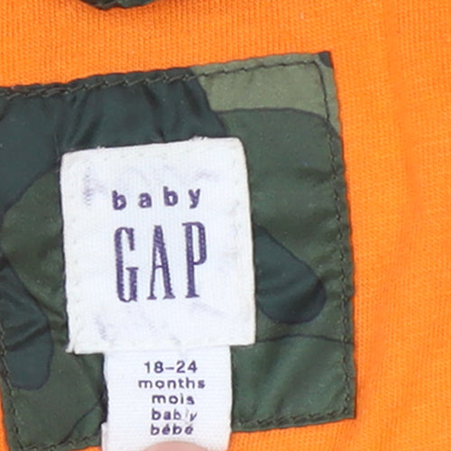 Baby GAP Unisex Green Camouflage Puffer Jacket 18-24 Months Hooded Lined