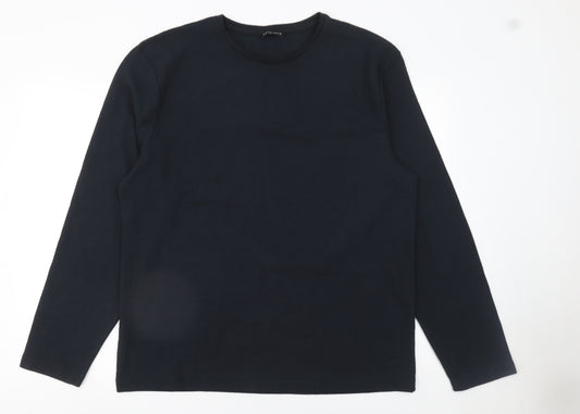 Peacocks Men's Black XL Long Sleeve Crew Neck Cotton Blend T-Shirt