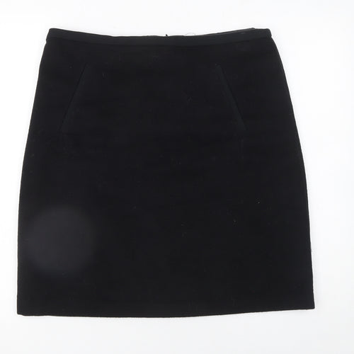 Marks and Spencer Women's Black Wool Blend Pencil Skirt Size 14