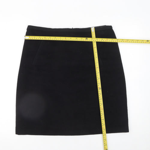 Marks and Spencer Women's Black Wool Blend Pencil Skirt Size 14