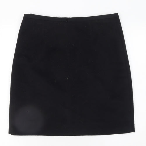 Marks and Spencer Women's Black Wool Blend Pencil Skirt Size 14