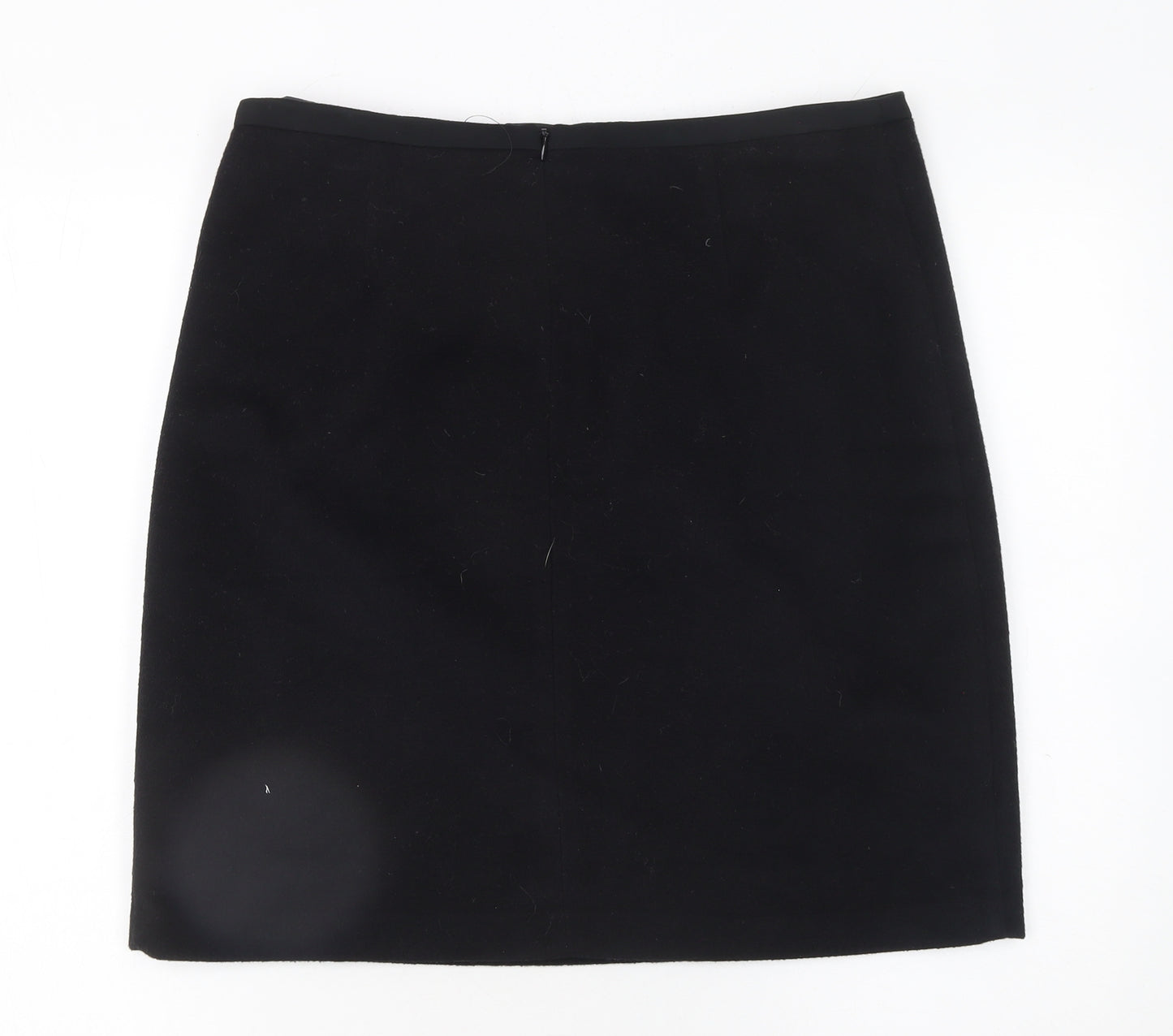 Marks and Spencer Women's Black Wool Blend Pencil Skirt Size 14
