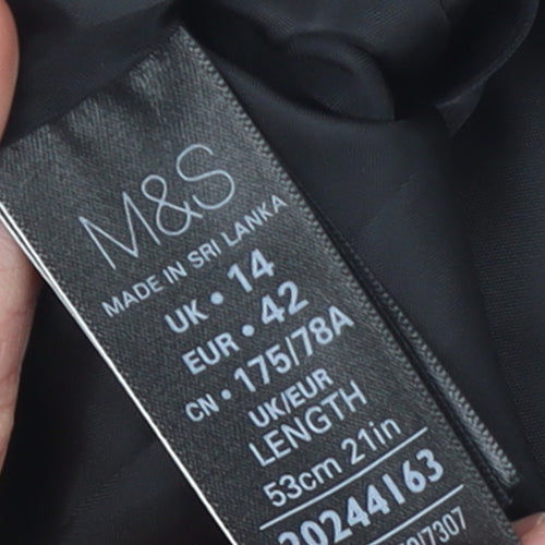 Marks and Spencer Women's Black Wool Blend Pencil Skirt Size 14