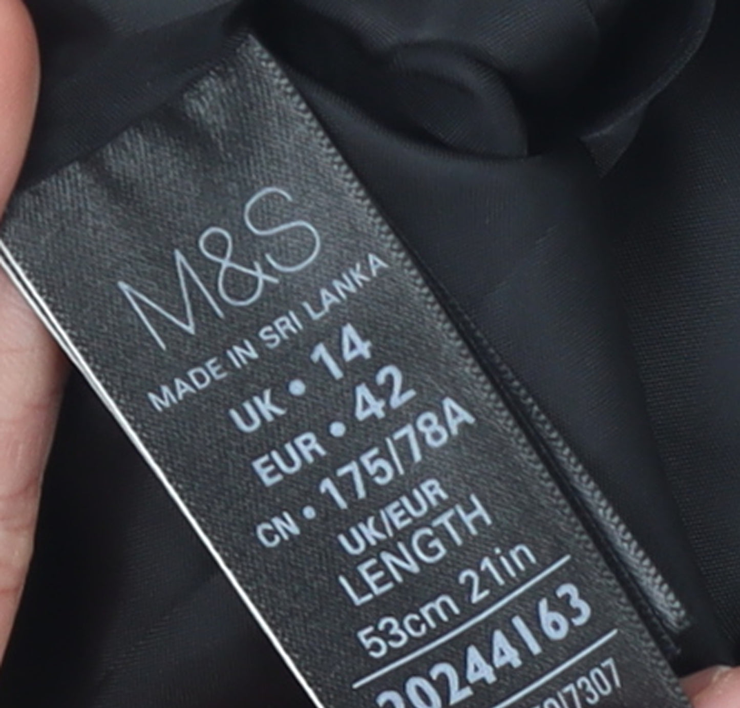 Marks and Spencer Women's Black Wool Blend Pencil Skirt Size 14