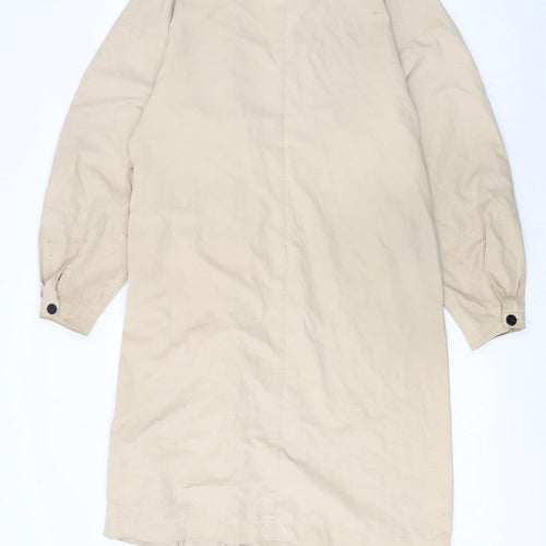 Vila Womens Beige Trench Coat Size 8 Long Double Breasted