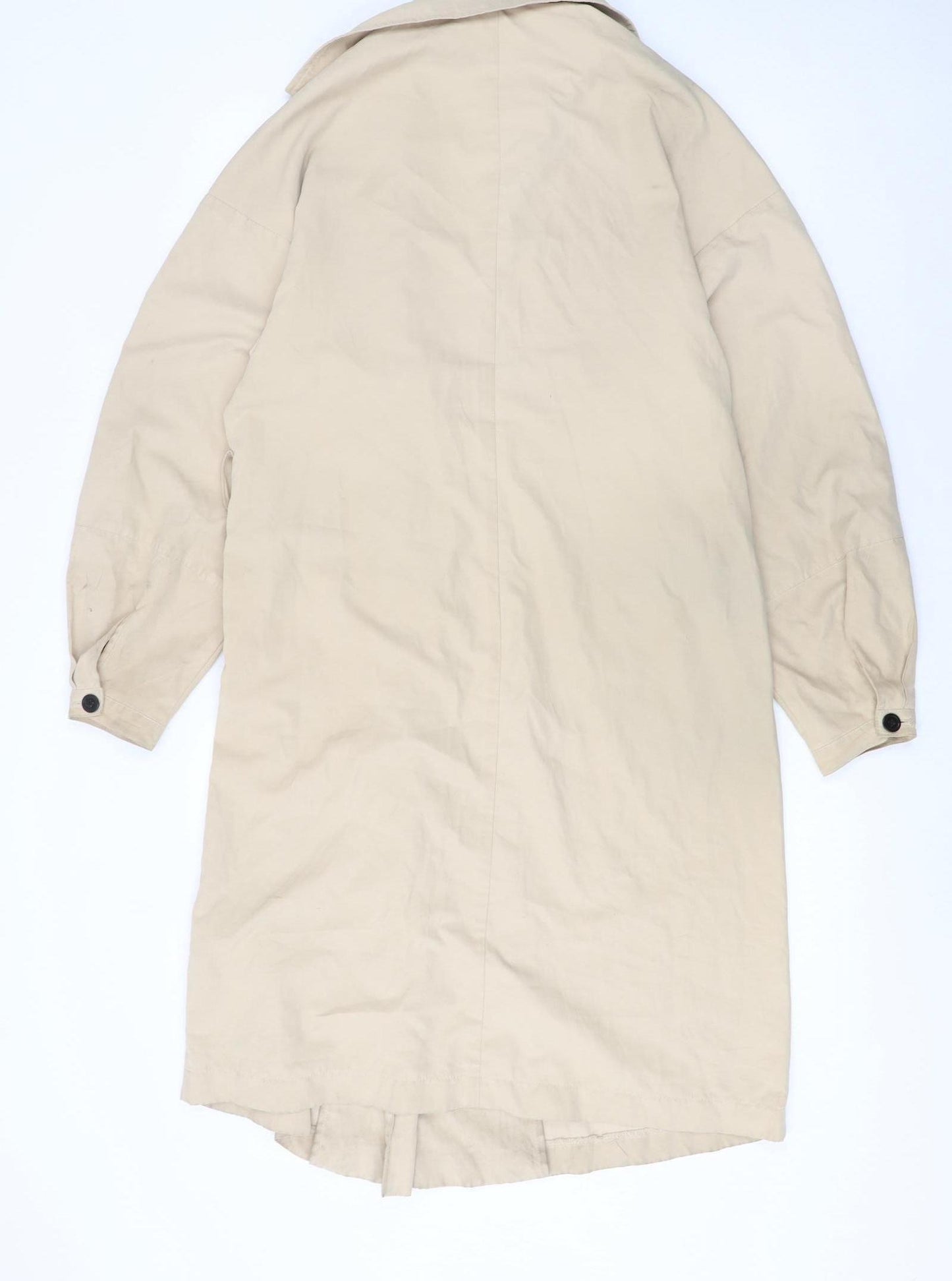 Vila Womens Beige Trench Coat Size 8 Long Double Breasted