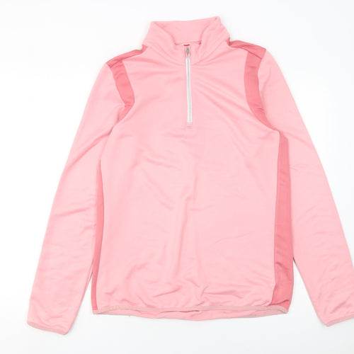 Slazenger Womens Pink 1/2 Zip Pullover Sweatshirt UK 14