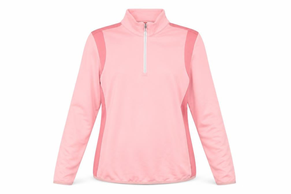 Front view of Slazenger women’s pink 1/2 zip pullover sweatshirt uk 14