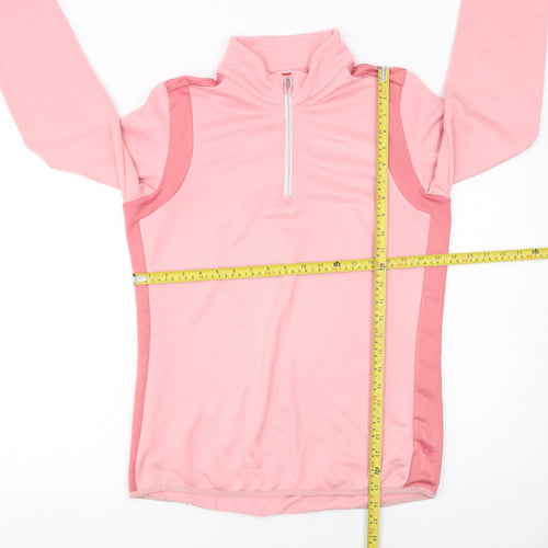Slazenger Womens Pink 1/2 Zip Pullover Sweatshirt UK 14