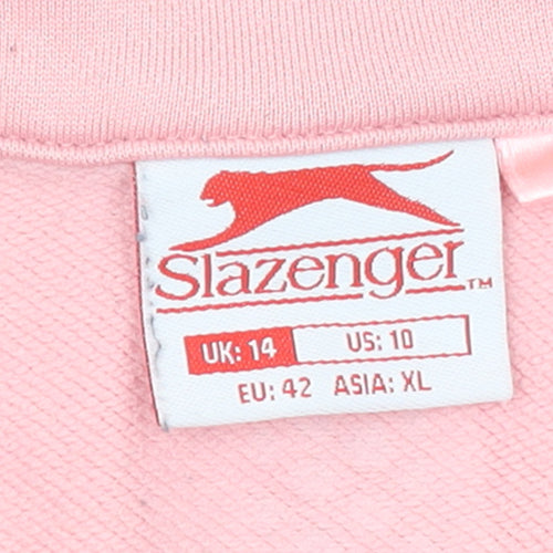 Slazenger Womens Pink 1/2 Zip Pullover Sweatshirt UK 14