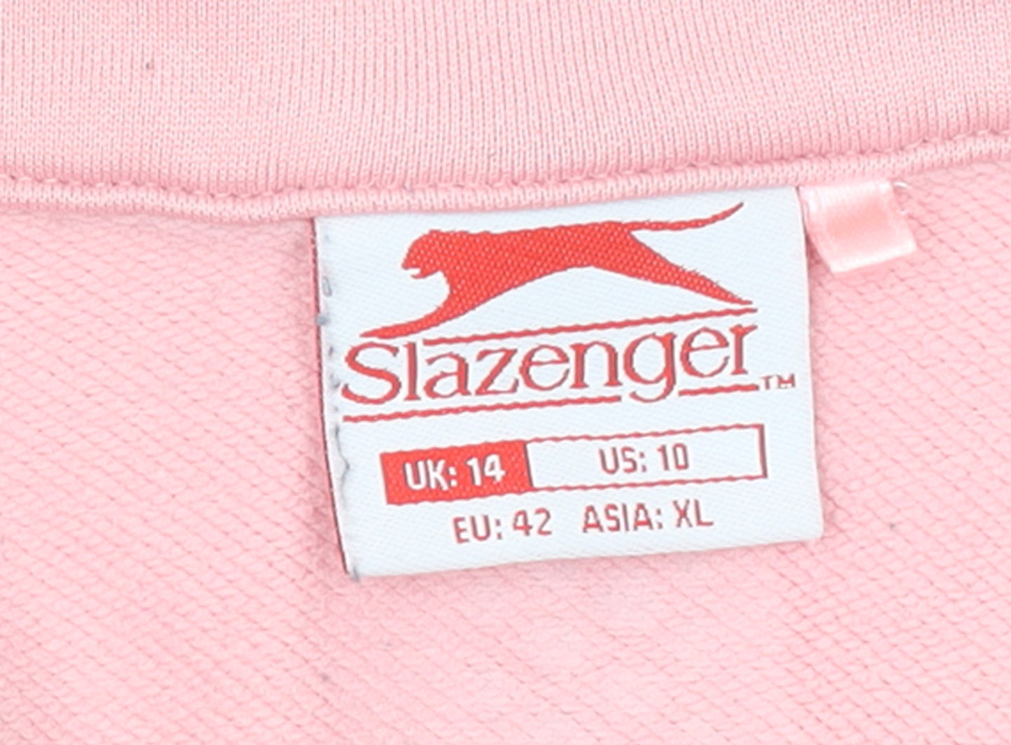 Slazenger Womens Pink 1/2 Zip Pullover Sweatshirt UK 14