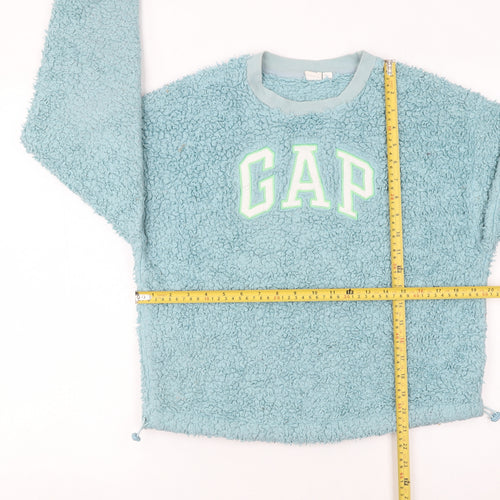 GAP Women Blue Pullover Teddy Fleece Sweatshirt XXS