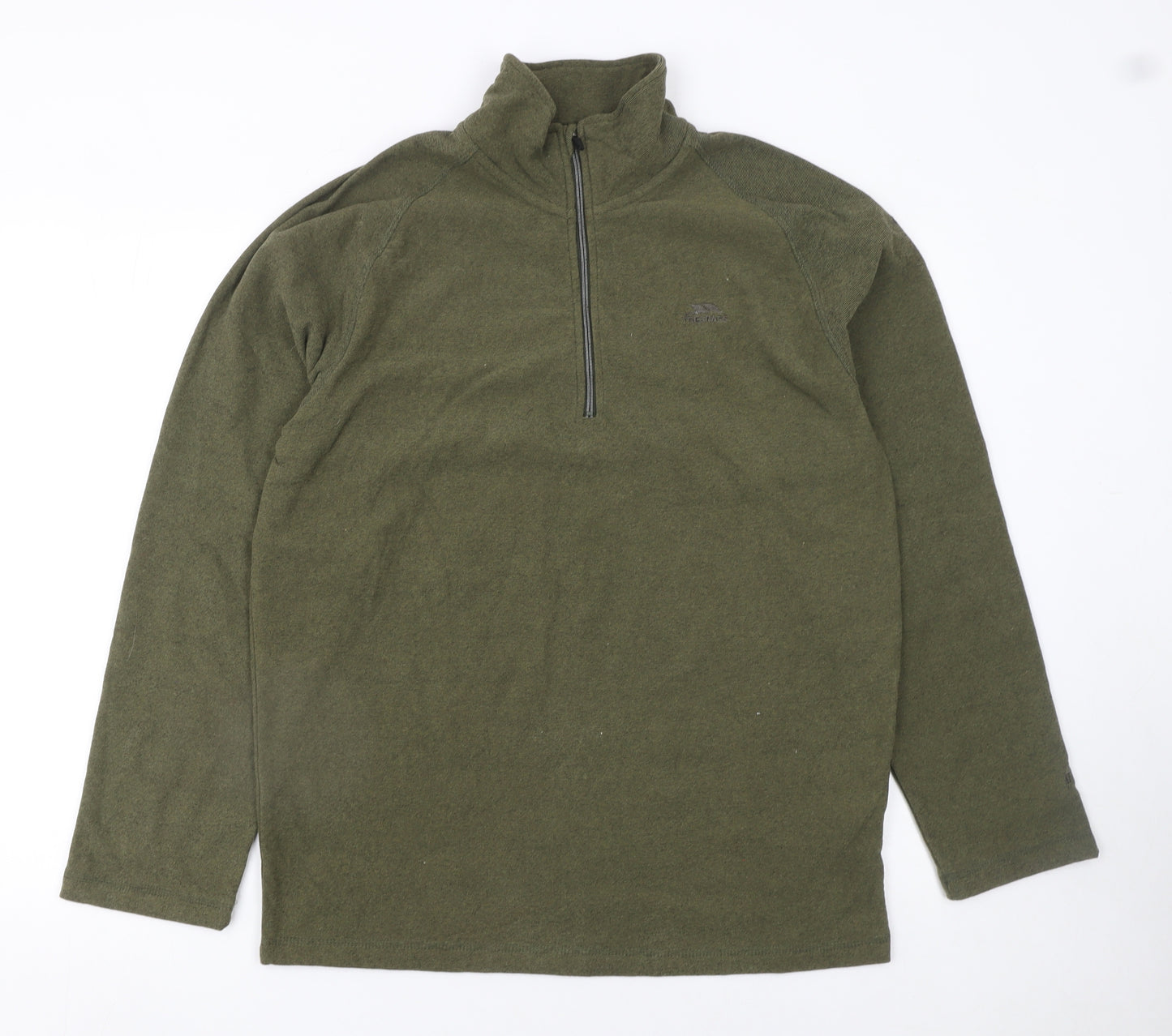 Trespass Men's Green XL Fleece 1/4 Zip Pullover Sweatshirt