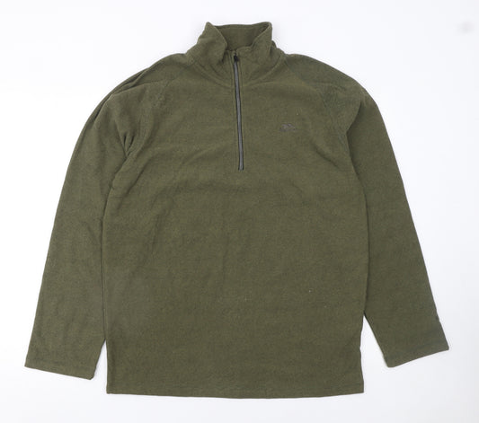 Trespass Men's Green XL Fleece 1/4 Zip Pullover Sweatshirt