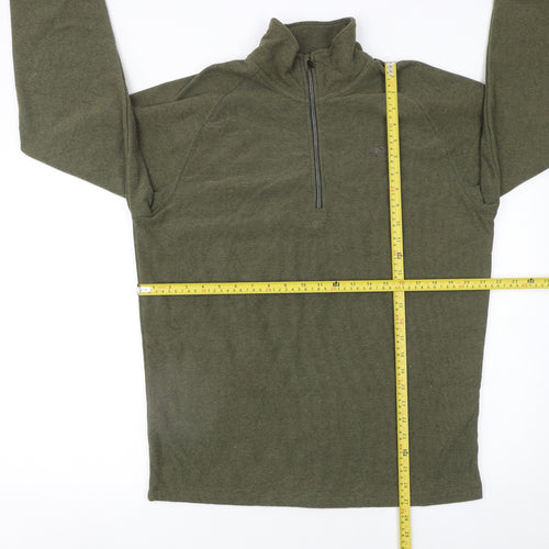 Trespass Men's Green XL Fleece 1/4 Zip Pullover Sweatshirt
