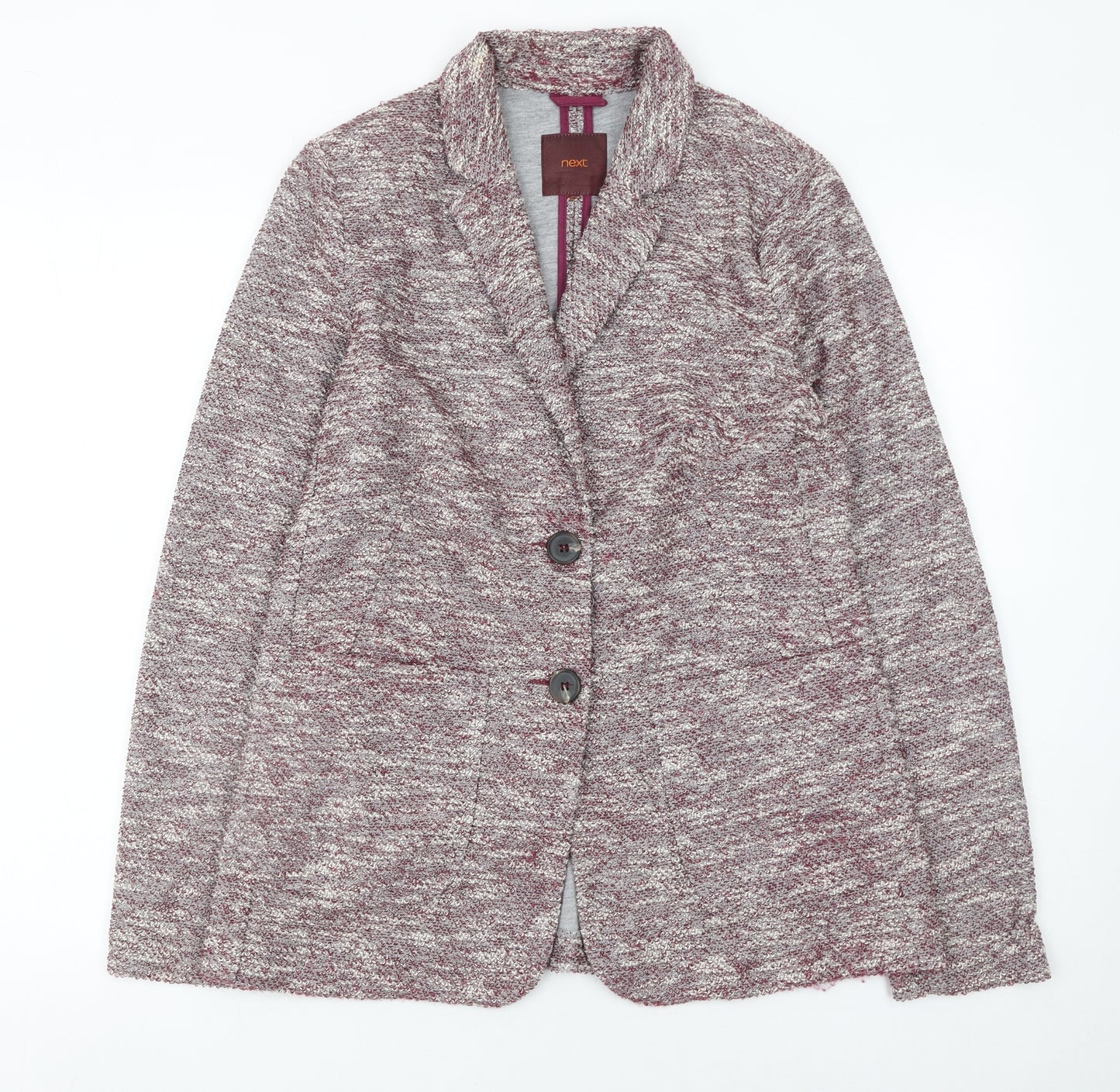 Next Women’s Grey Marled Blazer UK 12 Tailored Two-Button Jacket